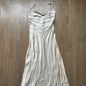 Dissh Cream Satin Fay Maxi Dress